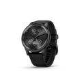 Garmin vivomove Trend Slate Stainless Steel Bezel with Black Case and Silicone Band
