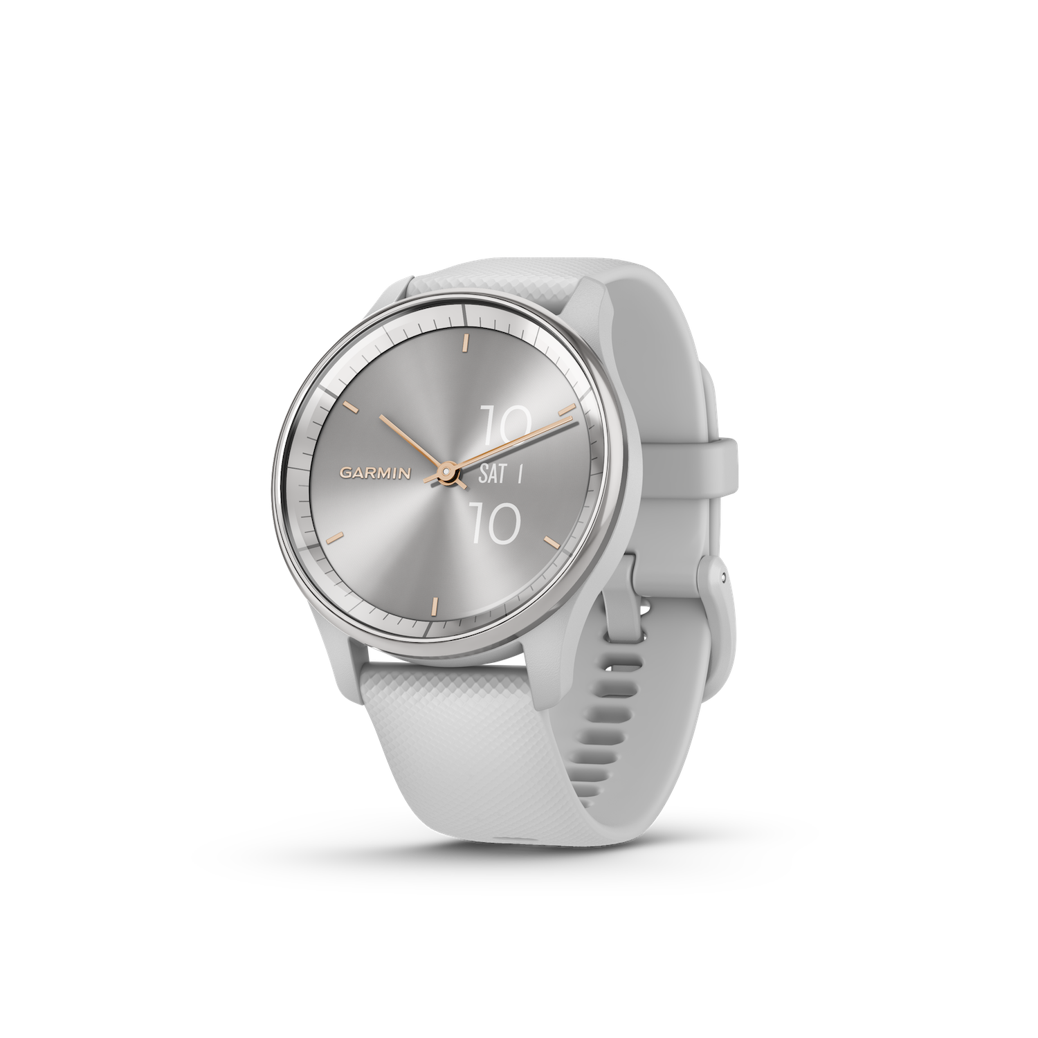Garmin vivomove Trend Silver Stainless Steel Bezel with Mist Grey Case and Silicone Band