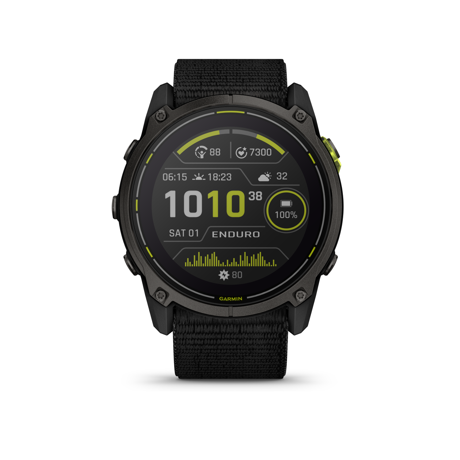 Garmin Enduro 3Carbon gray DLC titanium with black UltraFit nylon strap