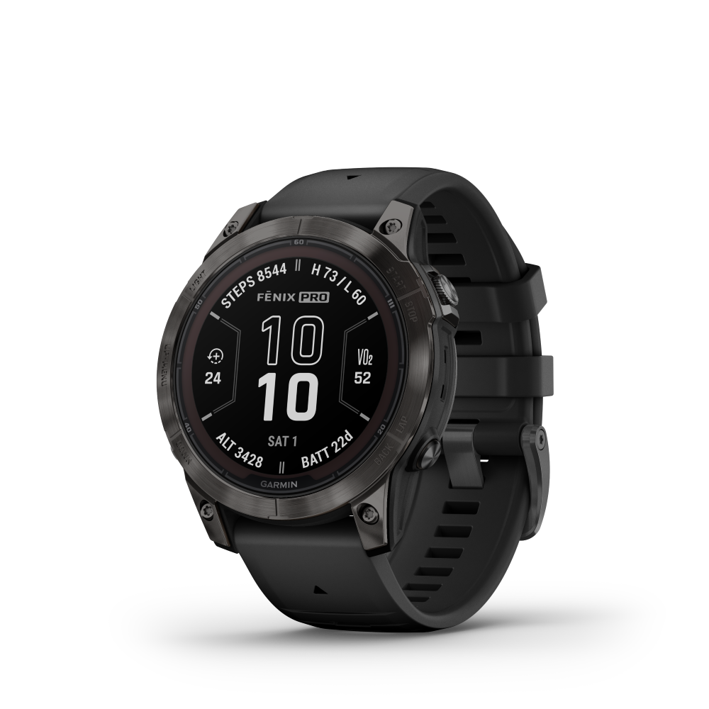 Garmin Fenix 7 Pro Sapphire Solar Edition- Carbon Gray DLC Titanium with Black Band