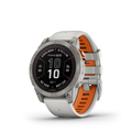 Garmin Fenix 7 Pro Sapphire Solar Edition-Titanium with Fog Gray/Ember Orange Band