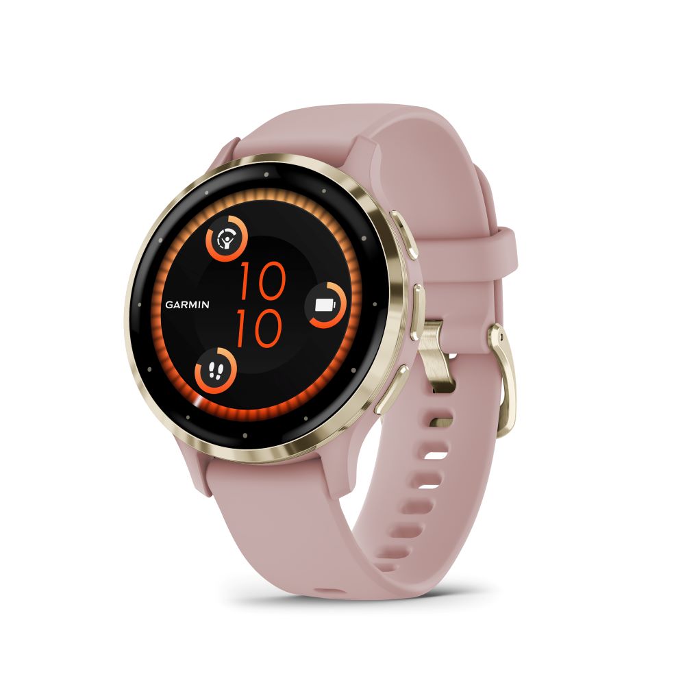 Venu 3S Soft Gold Stainless Steel Bezel with Dust Rose
Case and Silicone Band