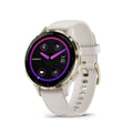 Venu 3S Soft Gold Stainless Steel Bezel with Ivory Case
and Silicone Band