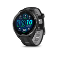 Garmin Forerunner 965Carbon Gray DLC Titanium Bezel with Black Case and Black/Powder Gray Silicone Band