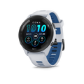 Garmin Forerunner 265Black Bezel with Whitestone Case and Whitestone/Tidal Blue Silicone Band