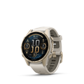 Garmin Fenix 8 - 43 mm, Amoled, Sapphire-Soft gold with fog gray/dark sandstone silicone band