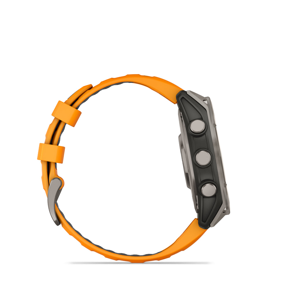 Garmin Fenix 8 – 47 mm, Amoled Sapphire-Titanium with spark orange/graphite silicone band