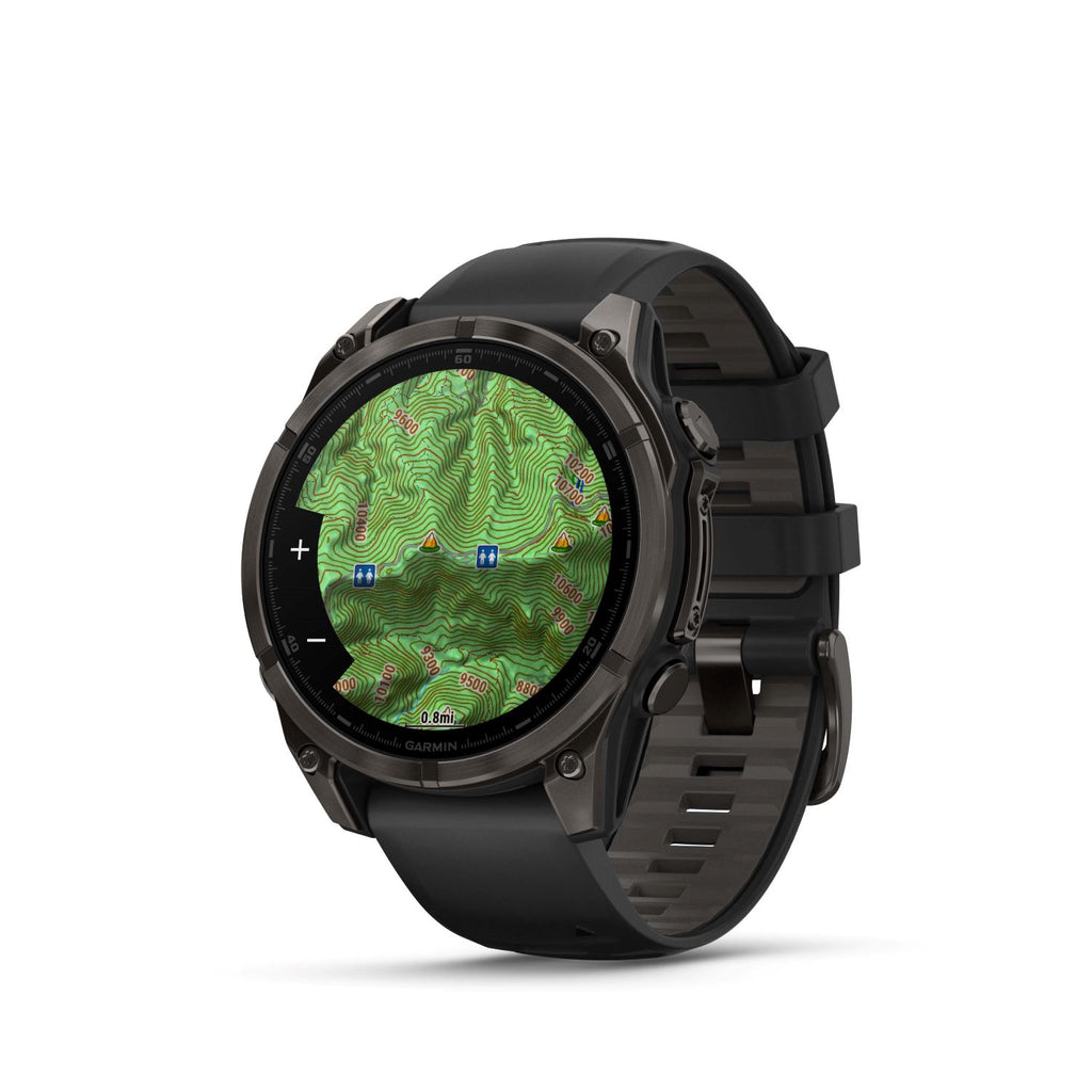 Garmin Fenix 8 – 47 mm, Amoled Sapphire- Carbon gray DLC titanium with black/pebble gray silicone band