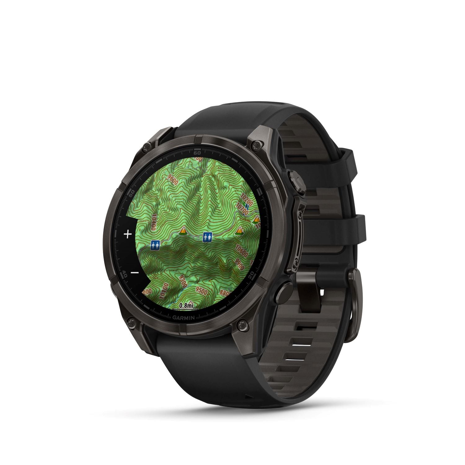 Garmin Fenix 8 – 47 mm, Amoled Sapphire- Carbon gray DLC titanium with black/pebble gray silicone band