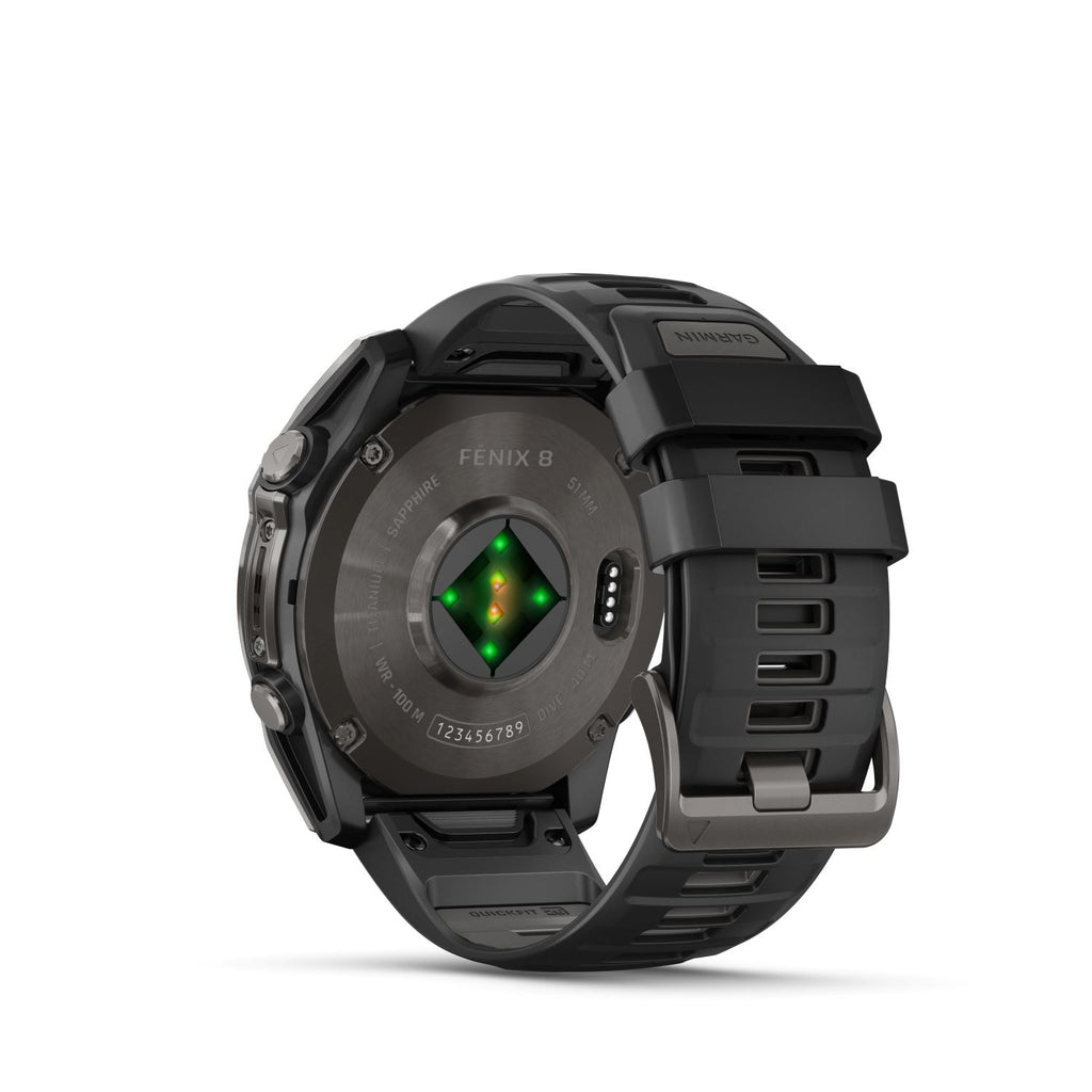 Garmin Fenix 8 – 51 mm, Amoled Sapphire-Titanium with spark orange/graphite silicone band