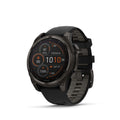 Garmin Fenix 8 – 47 mm, Solar, Sapphire- Carbon gray DLC titanium with black/pebble gray silicone band