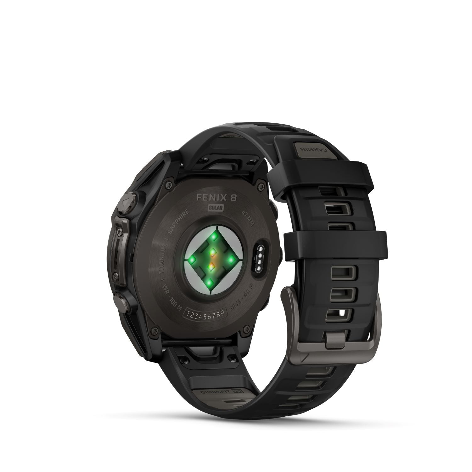Garmin Fenix 8 – 47 mm, Solar, Sapphire- Carbon gray DLC titanium with black/pebble gray silicone band