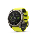 Garmin Fenix 8 – 51 mm, Solar, Sapphire- Titanium with amp yellow/graphite silicone band
