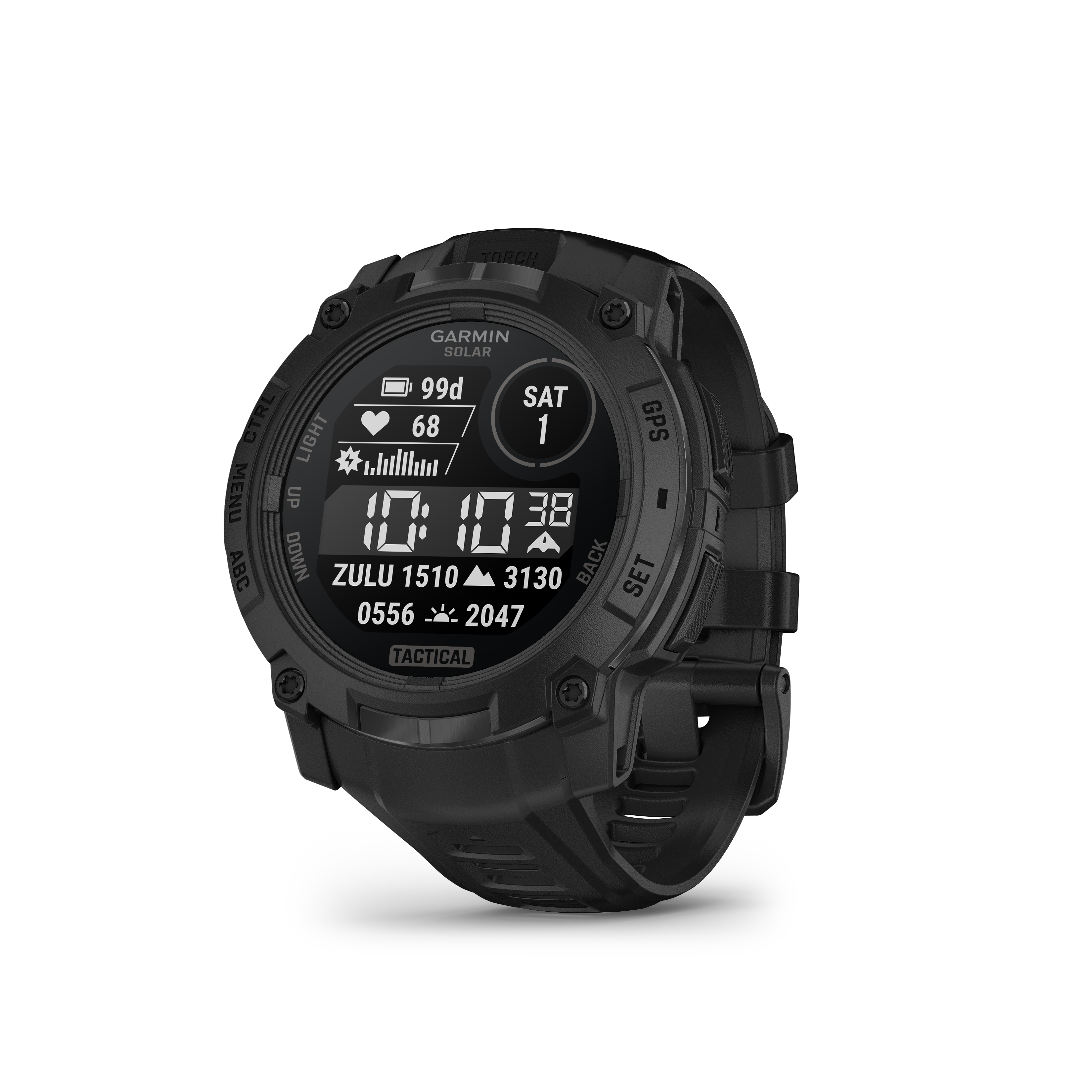 Garmin Instinct 3 – 50 mm, Solar, Tactical Edition-Black with Black Band-Slate aluminium bezel with black case and silicone band