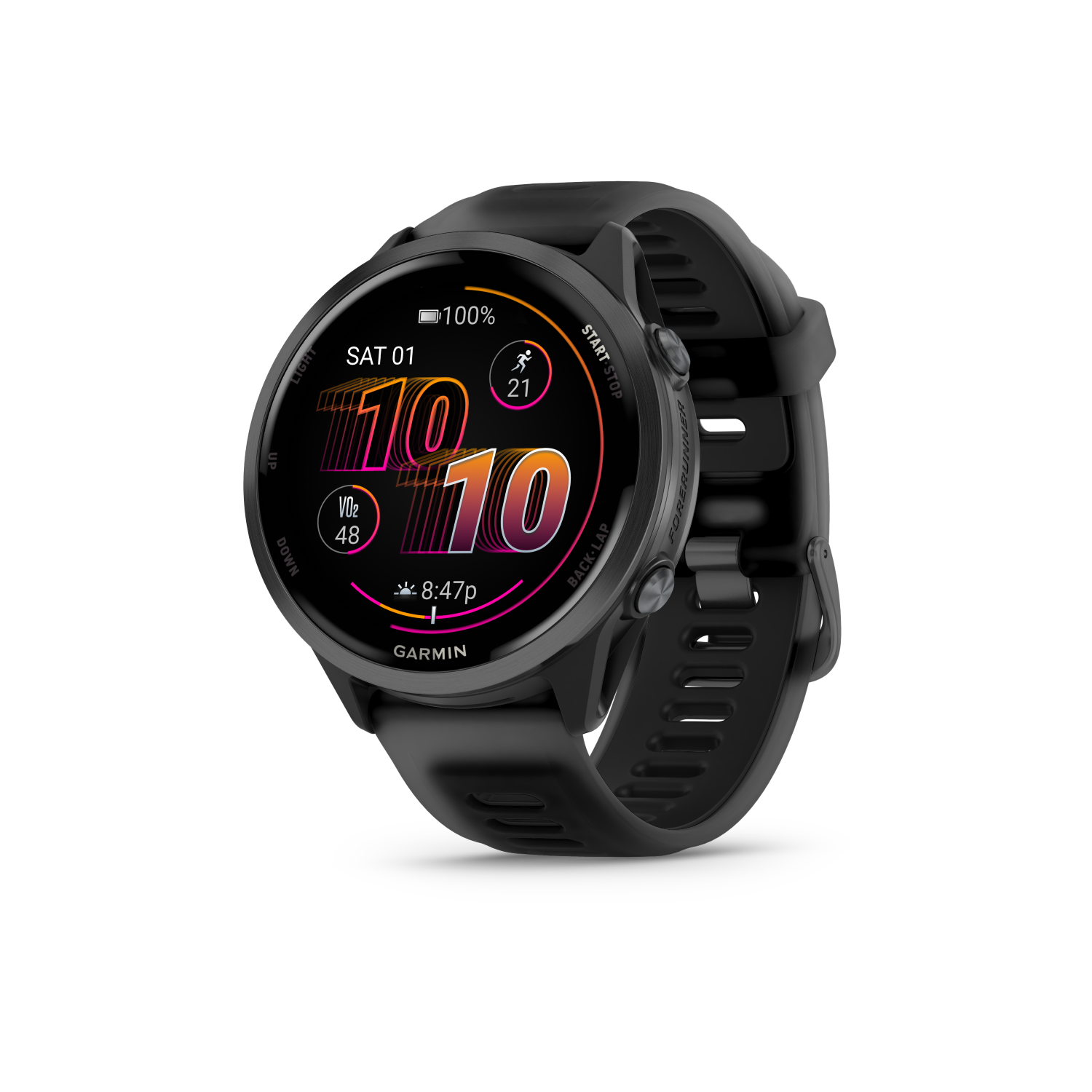 Garmin Forerunner 570 - 47MMSlate Gray Aluminium with Translucent Black/ Black 
Band