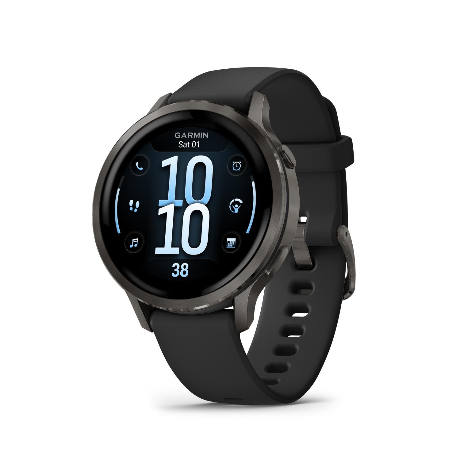 Garmin Venu 4 - 45 mmSlate with Black Silicone Band