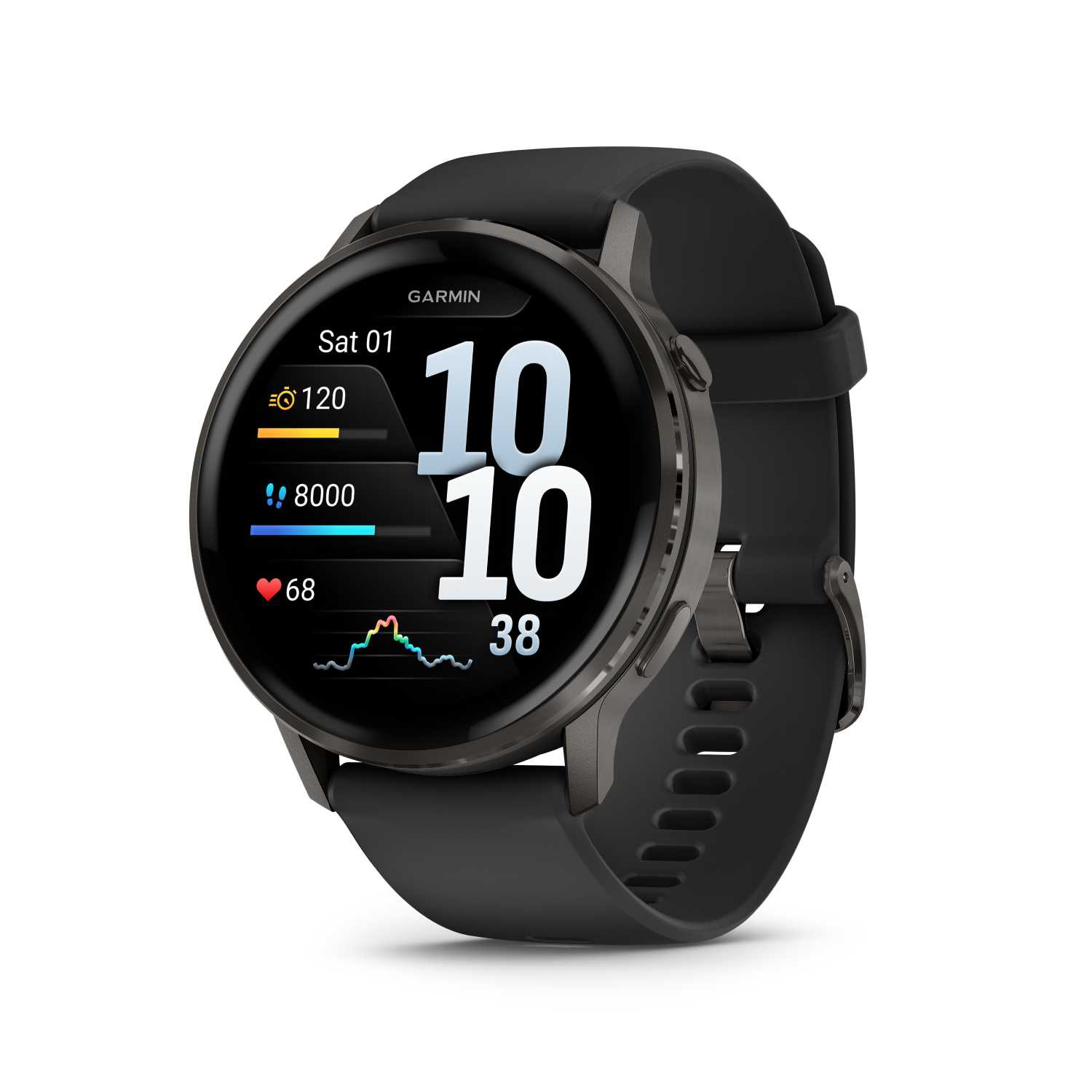 Garmin Venu 4 - 41 mm Slate with Black Silicone Band