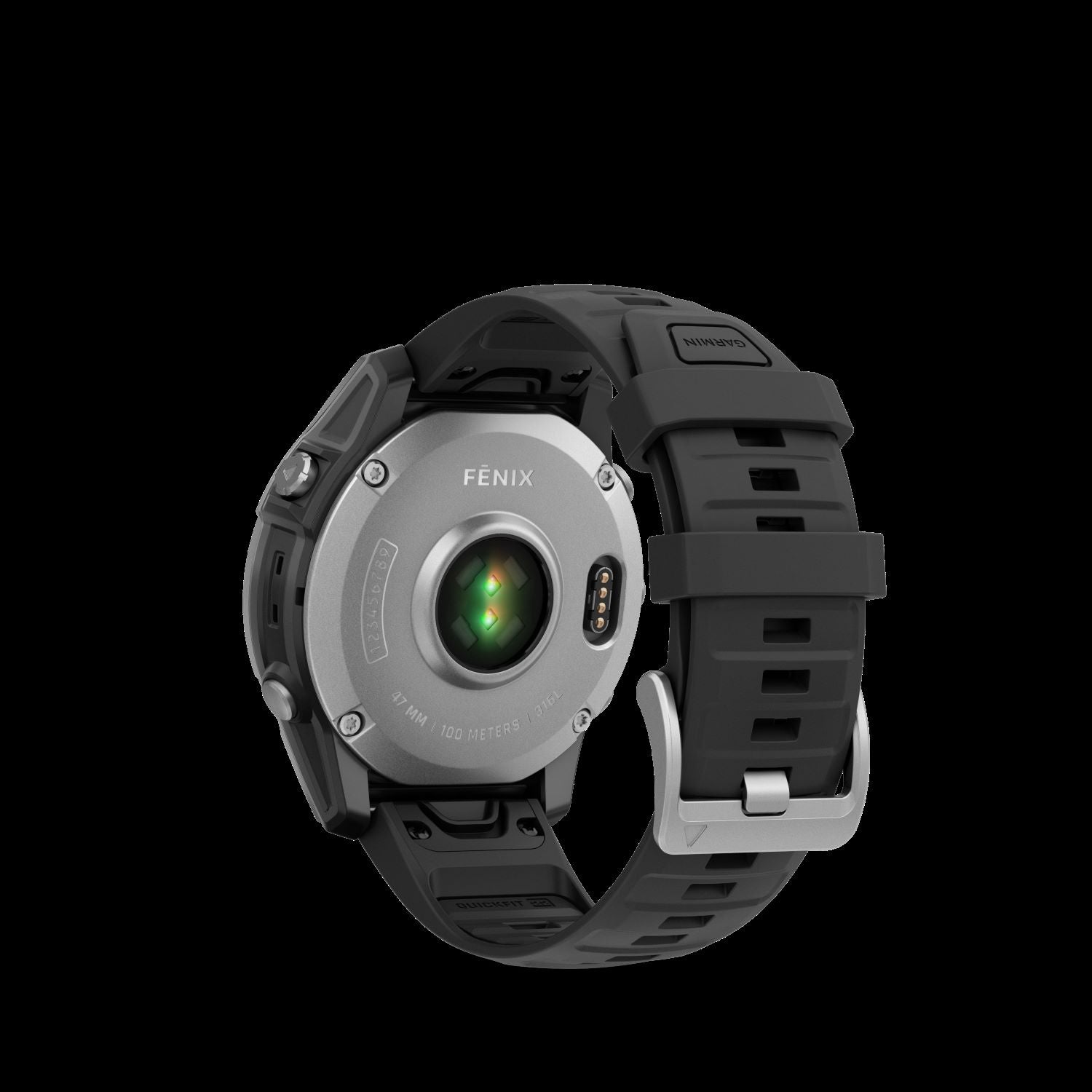 Garmin Fenix E - 47 mm, Amoled- Stainless steel with Black silicone band