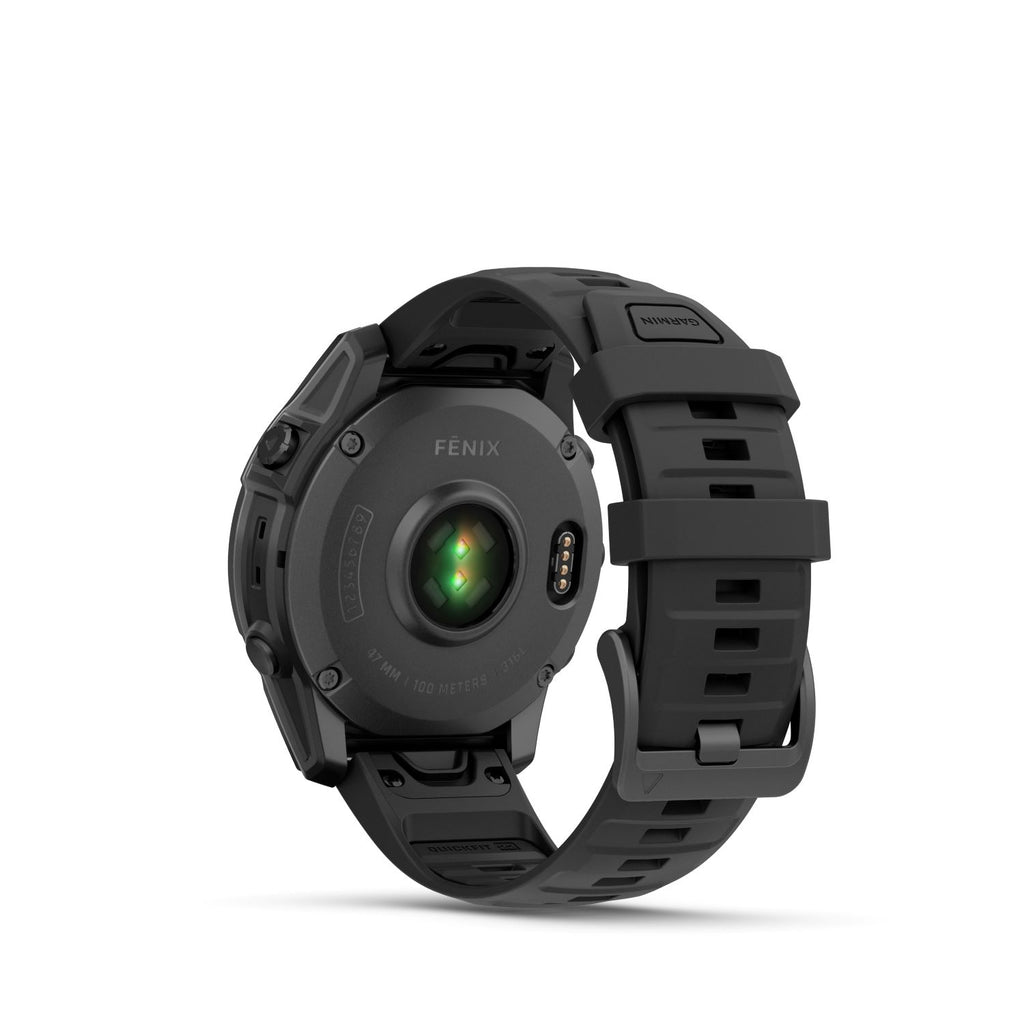 Garmin Fenix E - 47 mm, Amoled- Slate grey steel with Black silicone band
