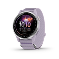 Garmin Approach J1-Silver aluminium bezel with Lilac ComfortFit fabric band