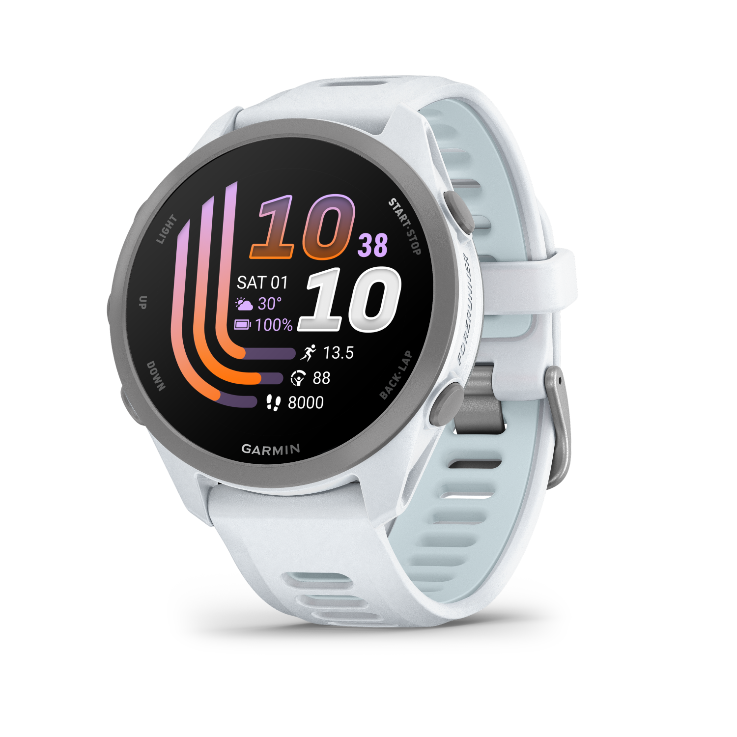 Garmin Forerunner 170 Music GPSWhitestone with Whitestone/Cloud Blue Band